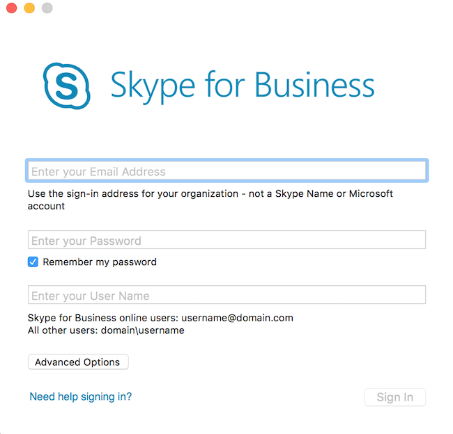 skype for business mac release version